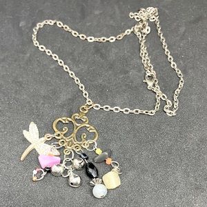 Necklace.. silver .. brass and beads